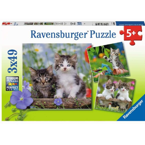 New sealed Ravensburger-3x49 Piece Puzzle - Kittens (cats) - Picture 1 of 16